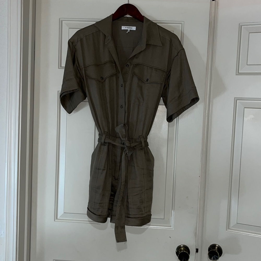 Frame Military Green Belted Romper